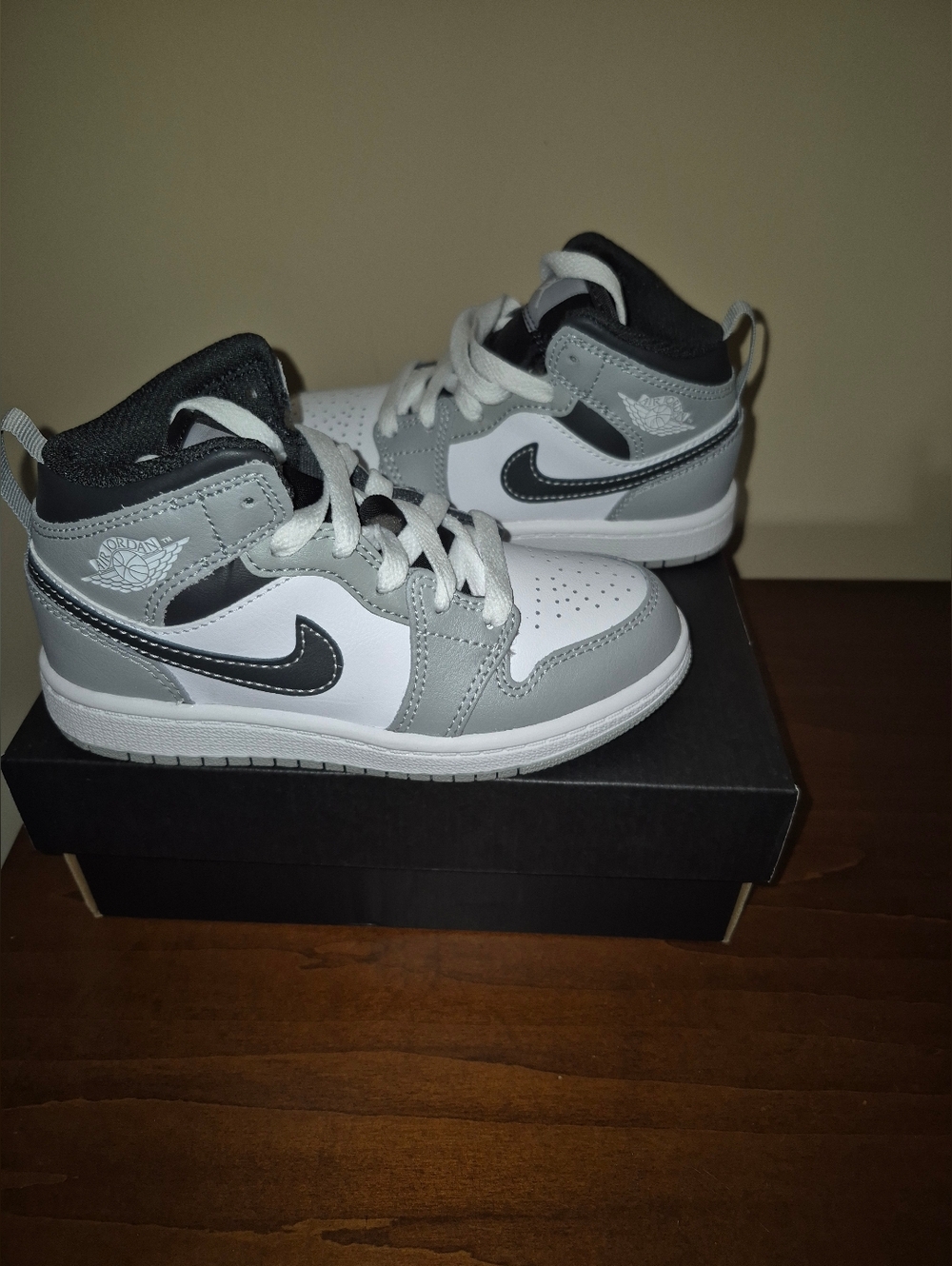 Nike Kids' White, Gray & Black High-Top Sneakers